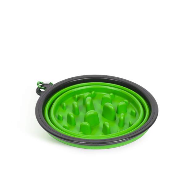 Yummie - Bol pliabil - pentru hrănire lentă - verde - 1000 ml