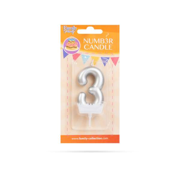 Lumânare pentru tort în forma cifrei 3