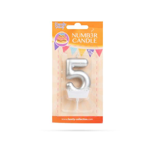 Lumânare pentru tort în forma cifrei 5
