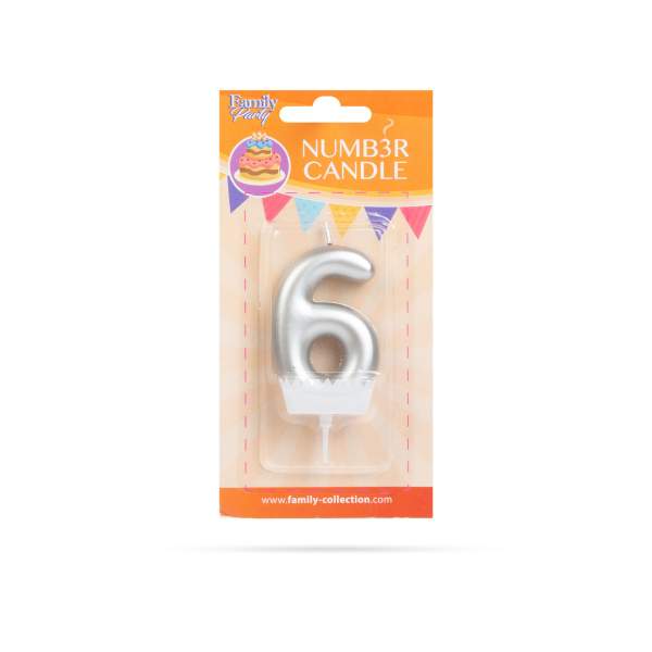 Lumânare pentru tort în forma cifrei 6