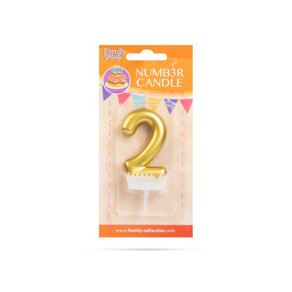 Lumânare pentru tort în forma cifrei 2