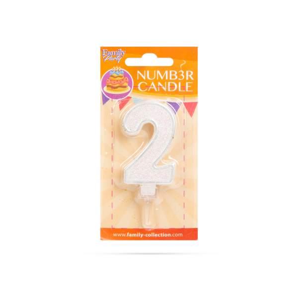 Lumânare pentru tort în forma cifrei 2