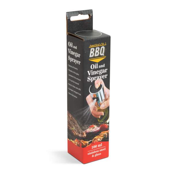 Spray cu ulei și oțet pentru grătar - din inox și sticlă - 100 ml