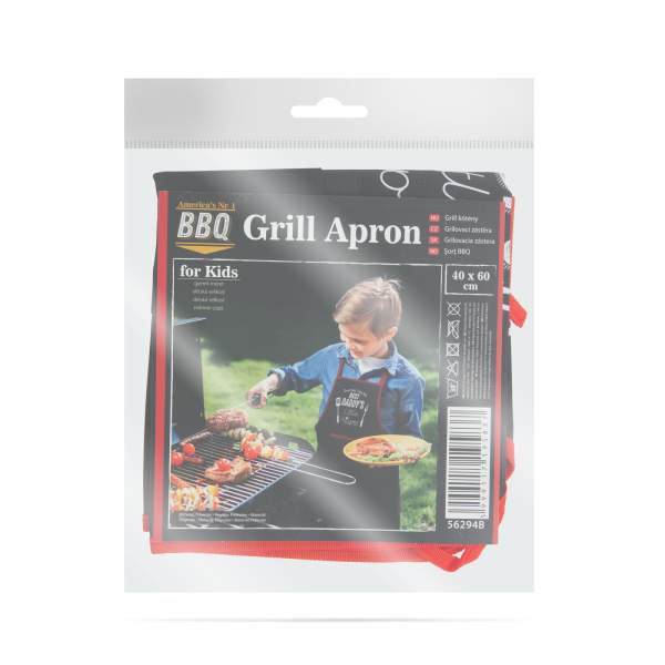 Șorț pentru copii - grătar - 44 x 60 cm - negru