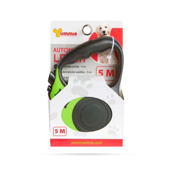 Lesă automată - 5 m - verde