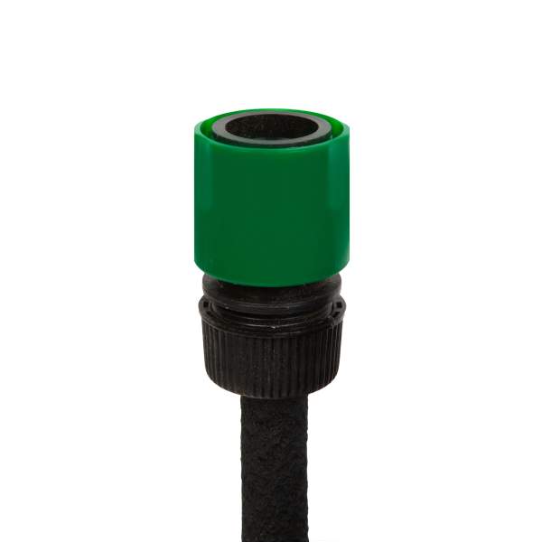 Furtun poros pentru irigare prin picurare, cu racorduri rapide, 20 m negru