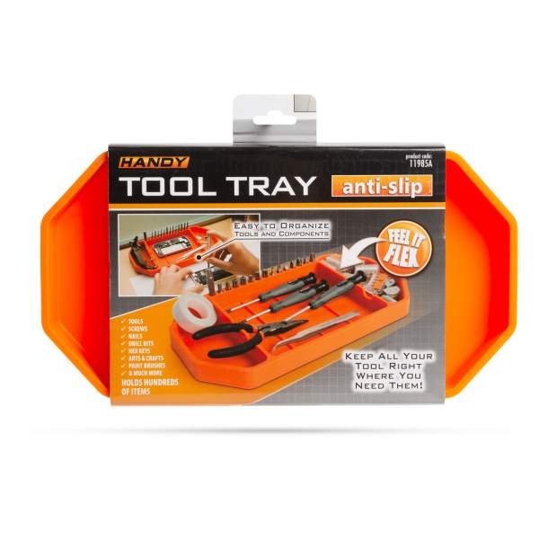 HANDY - Tavă cauciuc pemtru unelte, cu compartimente şi suport pentru bituri