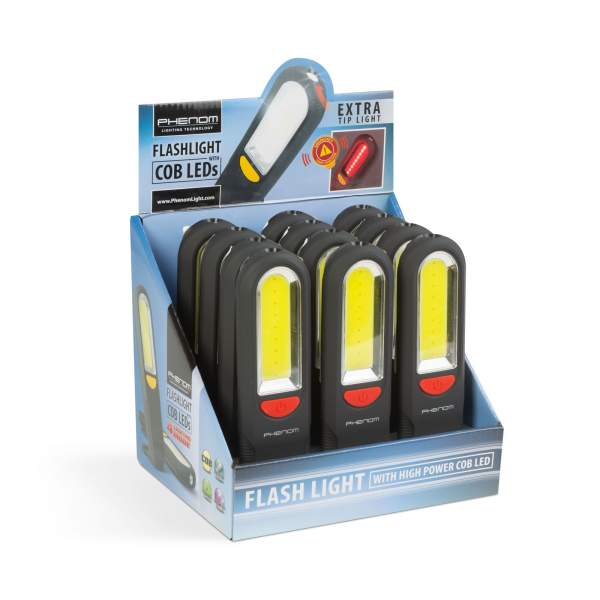 Lampă de lucru - LED COB + SMD, cu cârlig și alarmă