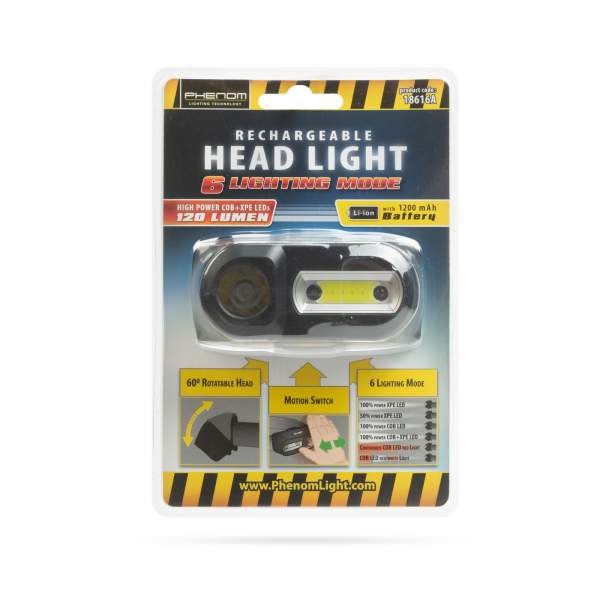 Lanternă LED COB + XPE - cu senzor de mișcare