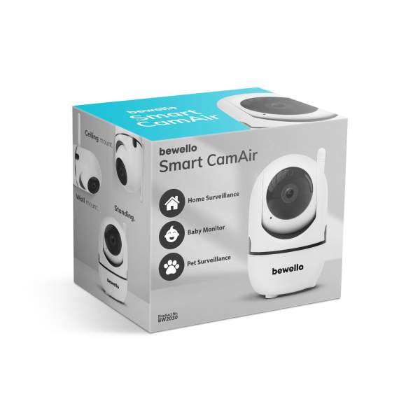 Bewello - Cameră de supraveghere Smart - WiFi - 1080p - pivotant 360° - pentru interior
