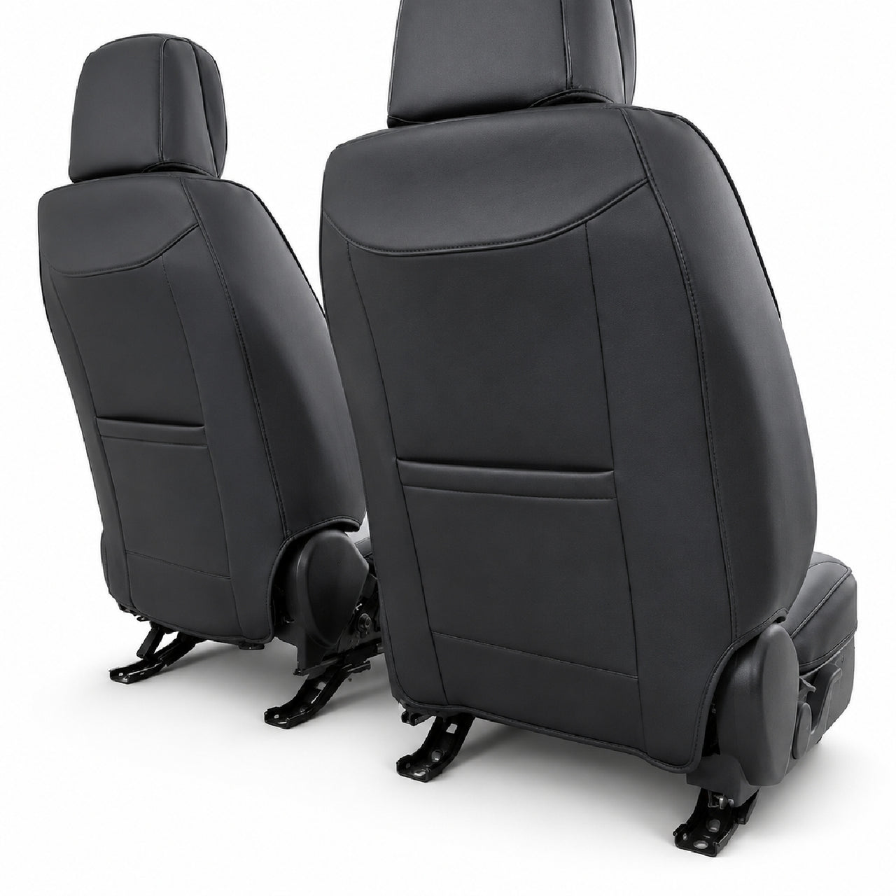 Huse auto premium 5 locuri Carguard Deluxe piele ecologică perforată - negru - crem