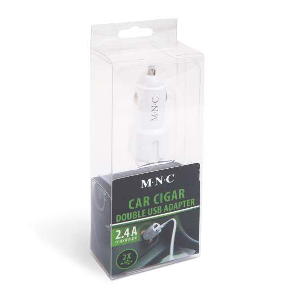 Adaptor bricheta 2 x USB – Alb