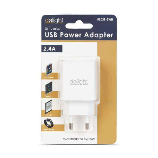 Adaptor de Încărcare USB 5V 2.4A - Alb