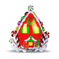 Balon de Crăciun - folie aluminiu - căsuță turtă dulce - 67 x 71 cm
