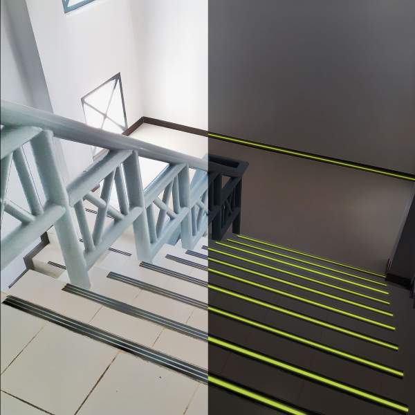  antiglisanta - 5m x 50 mm - fosforescent / negru