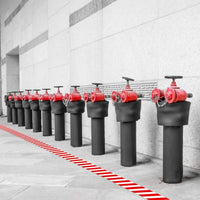 Bandă de delimitare pericol - roșie / albă - 50 mm x 33 m