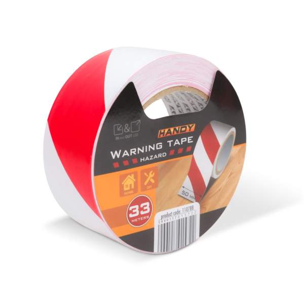 Bandă de delimitare pericol - roșie / albă - 50 mm x 33 m
