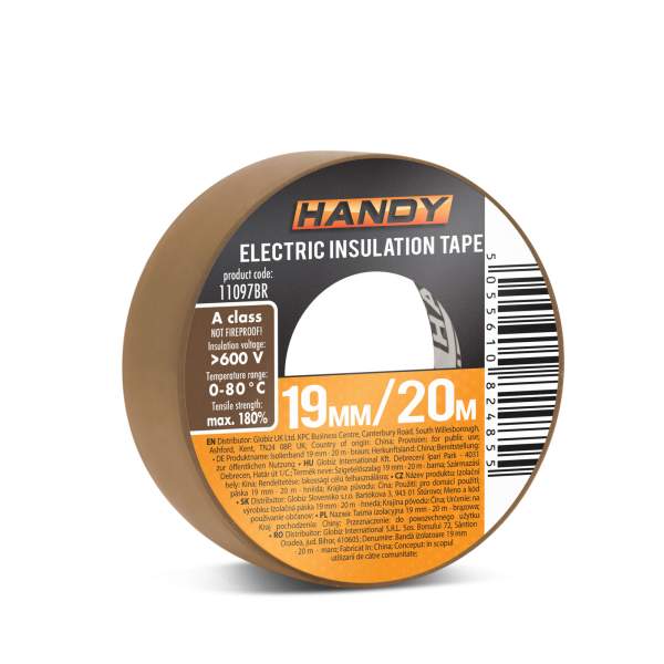 Banda izolatoare- 19 mm x 20 m - Maro