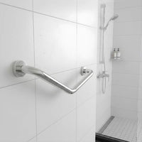 Bară de sprijin baie înclinată 45° – oțel inoxidabil cromat – 25 + 25 cm – max 200 kg