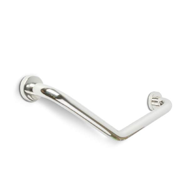 Bară de sprijin baie înclinată 45° – oțel inoxidabil cromat – 25 + 25 cm – max 200 kg