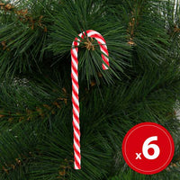 Bastonaș decorativ - 15.2 cm - roșu / alb - 6 buc / pachet