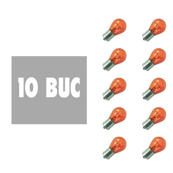 Bec auto Portocaliu PY21W- BAU15s 12V 21W - set de 10 - CARGUARD