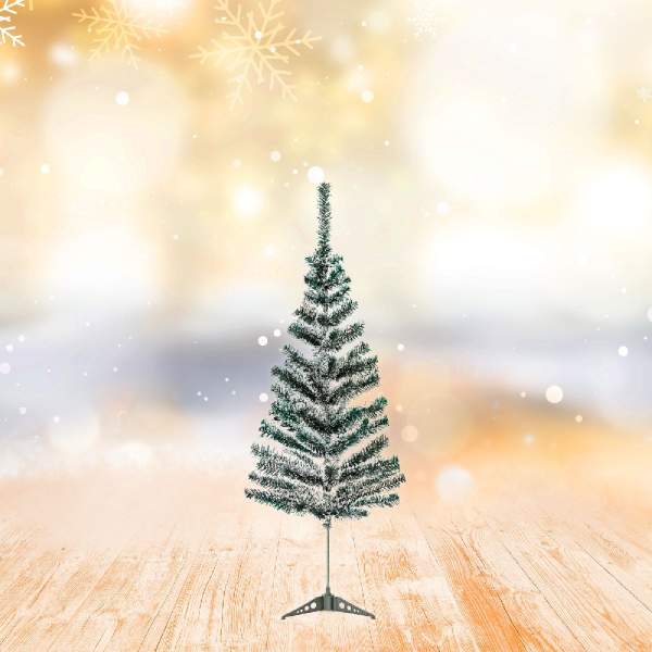 Brad artificial – 120 cm – cu aspect înzăpezit – PVC