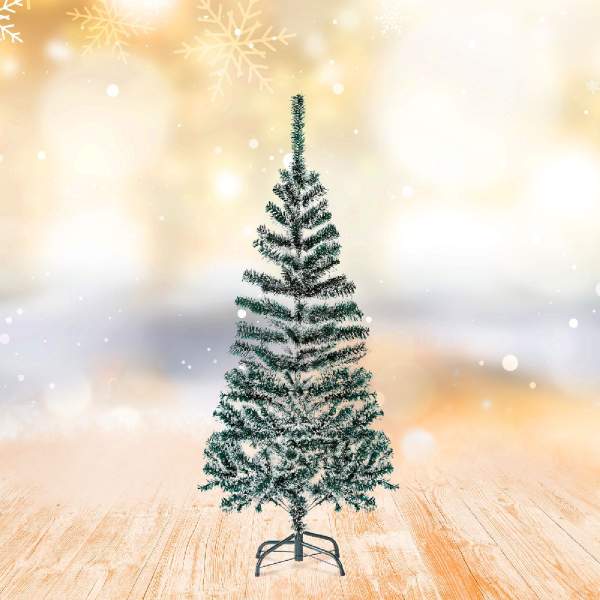 Brad artificial – 150 cm – cu aspect înzăpezit – PVC