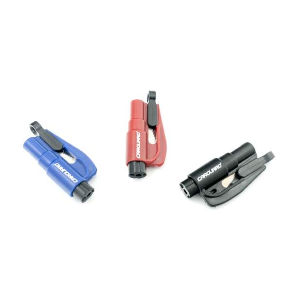 Breloc auto pentru urgențe Carguard – tăietor centură de siguranță + ciocan sparge geam