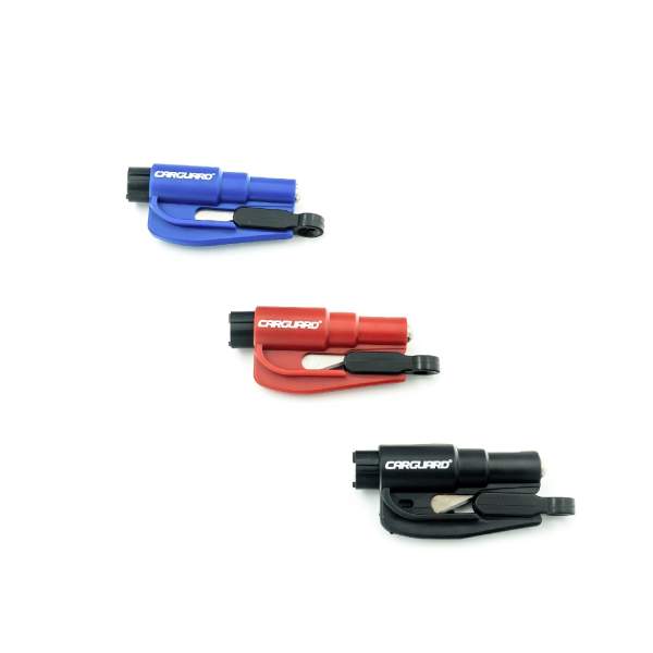 Breloc auto pentru urgențe Carguard – tăietor centură de siguranță + ciocan sparge geam