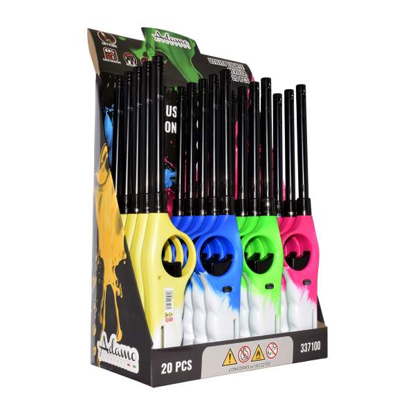 Brichetă pe gaz - reîncărcabilă - multicolor - 27 cm