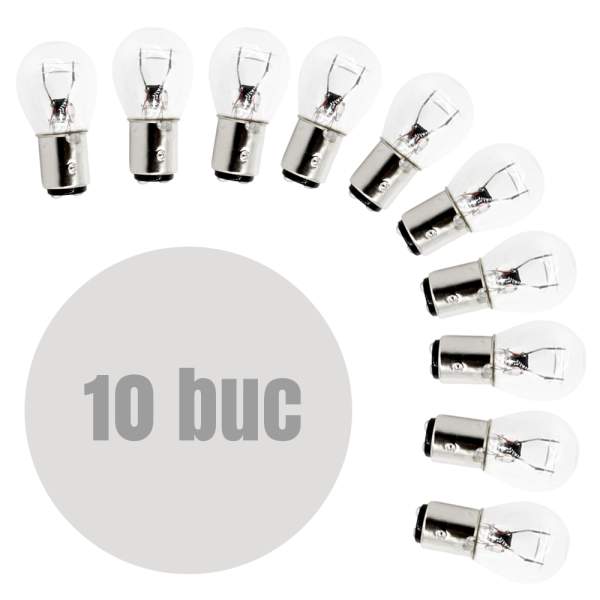Resigilat - Bec auto P21/5W-  BAY15d  12V 21/5W - set de 10 - CARGUARD