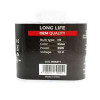 Set de 2 becuri Halogen H1, 55W, +50% Intensitate - LONG LIFE - CARGUARD