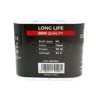 Set de 2 becuri Halogen 24V -  H1, 70W, +50% Intensitate - LONG LIFE - CARGUARD
