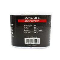 Set de 2 becuri Halogen 24V -  H4, 70W, +50% Intensitate - LONG LIFE - CARGUARD