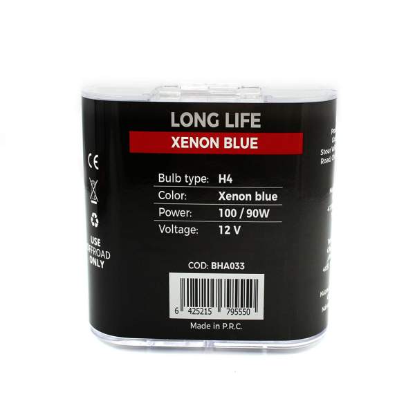 Set de 2 becuri Halogen H4, 100W +130% Intensitate - LONG LIFE - CARGUARD