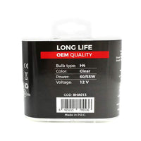 Set de 2 becuri Halogen H4, 55W, +50% Intensitate - LONG LIFE - CARGUARD