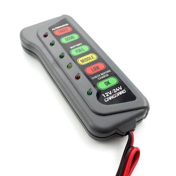 Tester pentru baterie și alternator / 12V – 24V / cu indicatori LED - CARGUARD