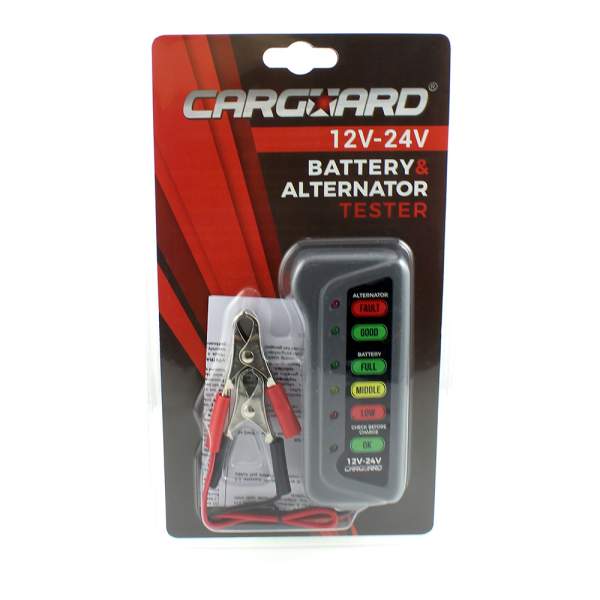 Tester pentru baterie și alternator / 12V – 24V / cu indicatori LED - CARGUARD