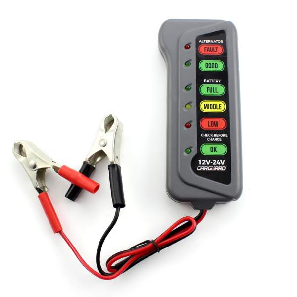 Tester pentru baterie și alternator / 12V – 24V / cu indicatori LED - CARGUARD