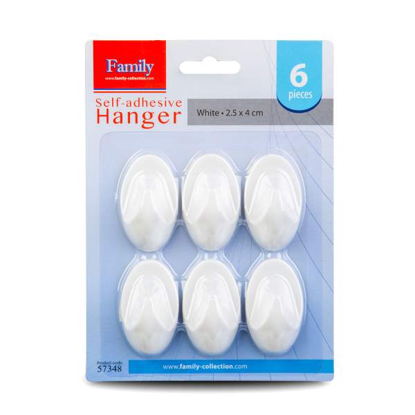 Cârlig autoadeziv - alb - plastic - 2