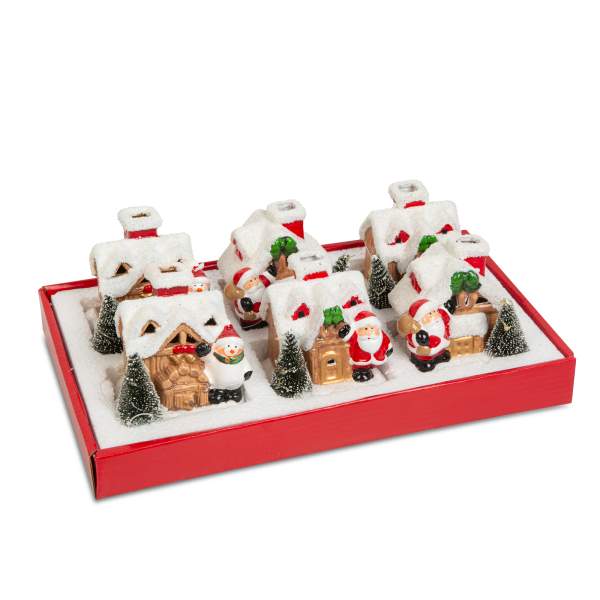 Casă LED de Craciun - 6 tipuri - 8 x 6 x 8.5 cm