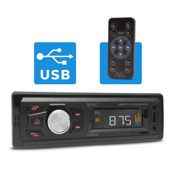 Resigilat - Player auto M.N.C "Stream" cu telecomandă (AUX/USB/SD/MMC)