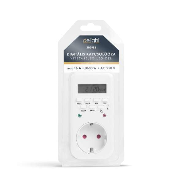 Ceas comutator digital - cu LED indicator - 250V - 16A