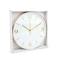 Ceas de perete - 25 cm - plastic, sticlă - 1 x AA - alb