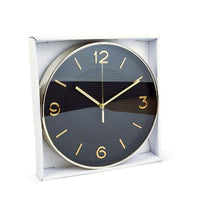 Ceas de perete - 25 cm - plastic, sticlă - 1 x AA - negru