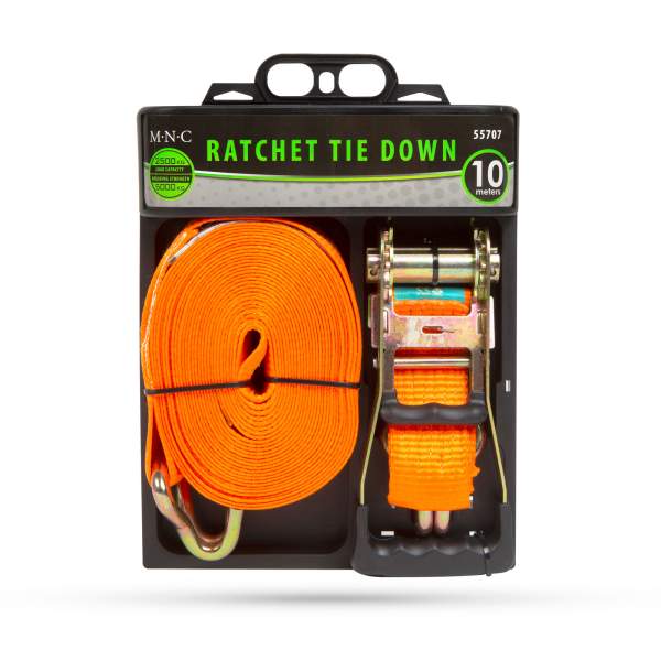 Chinga de fixare cu clichet - 10 m x 50 mm - max. 2500 kg