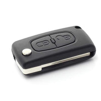 Citroen / Peugeot 407 - Carcasa tip cheie briceag cu 2 butoane, lama HU83-SH2 cu suport baterie
