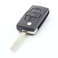 Citroen / Peugeot - Carcasa tip cheie briceag cu 4 butoane, fara suport baterie, lama tip HU83-SH4