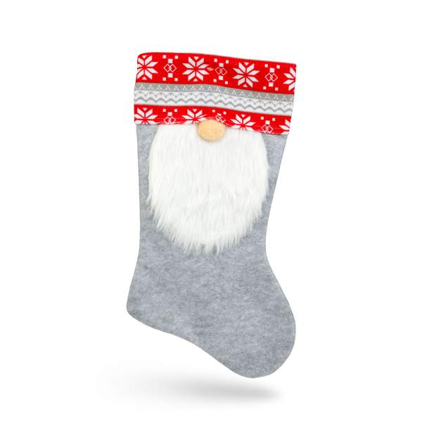 Cizmă decorativă de Crăciun – textil – 45 cm – model spiriduș (2 variante)